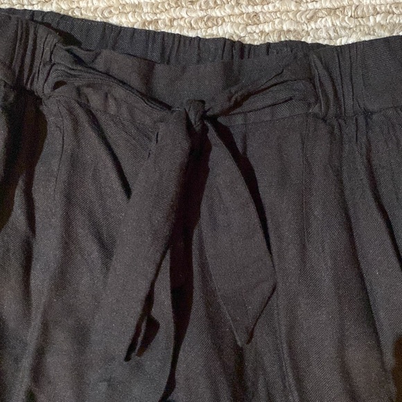 French Connection Black Cotton Tie front pants - US 6 - Picture 2 of 3